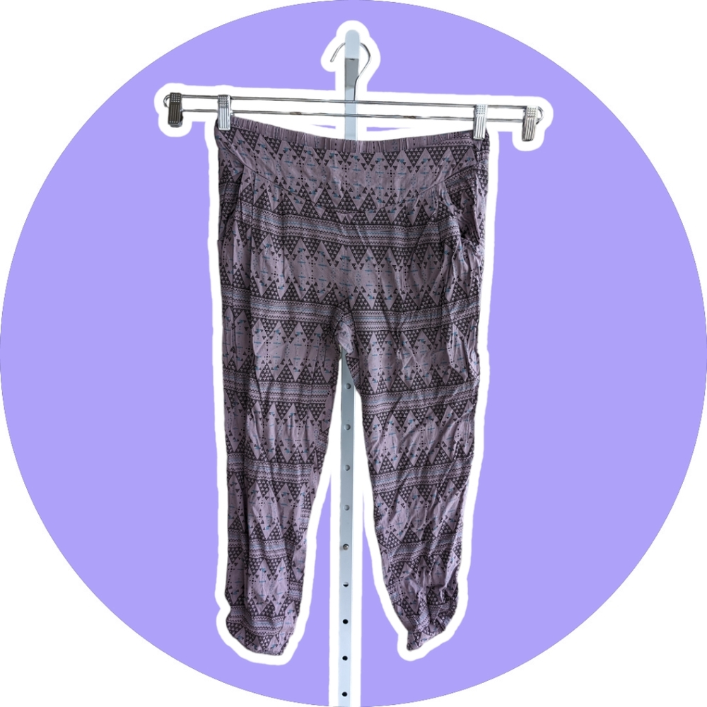 Tori Praver Black + Tan Aztec Print Ashwood Pants w Pockets Size 1/Small EUC